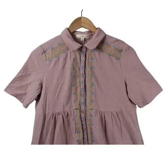 Orange Creek Mumu Dress Size Small Pink Lined w/ Pockets Embroidery Grandmacore - Picture 3 of 7